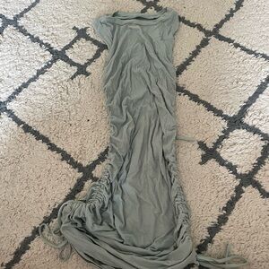 Sage Green Ruched Maxi Dress